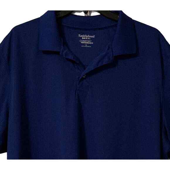 Saddlebred Comfort Performance Big & Tall 2X Men's Polo Shirt Blue Golf Outdoors - Picture 2 of 13